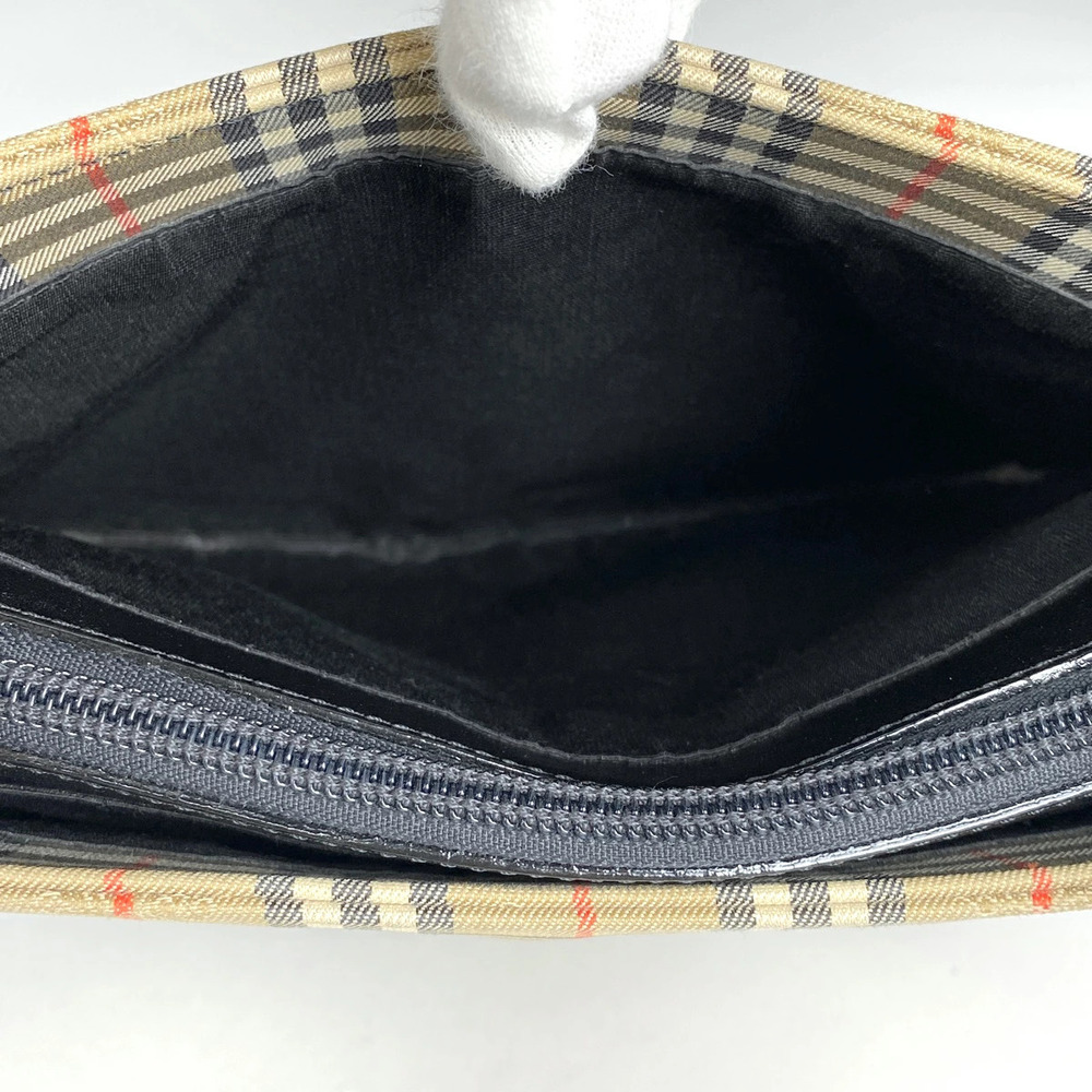 Burberry Check Shoulder Bag Crossbody Nova Logo Canvas Beige - Picture 7 of 7